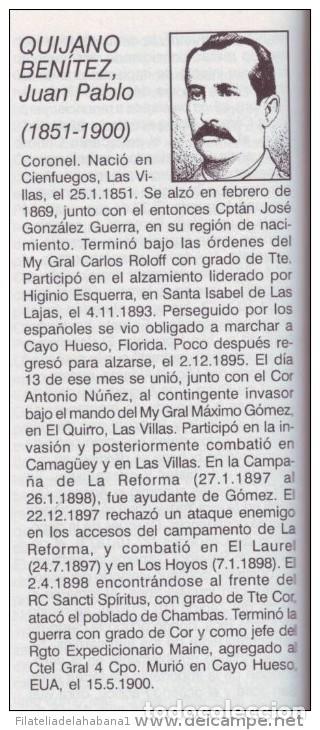 Manuscritos antiguos: *BE55 CUBA INDEPENDENCE WAR CORONEL JUAN  P QUIJANO - Foto 4