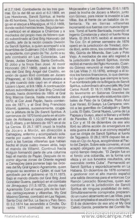 Manuscritos antiguos: *BE58 CUBA INDEPENDENCE WAR MAYOR GENERAL. SERAFIN SANCHEZ VALDIVIA - Foto 5