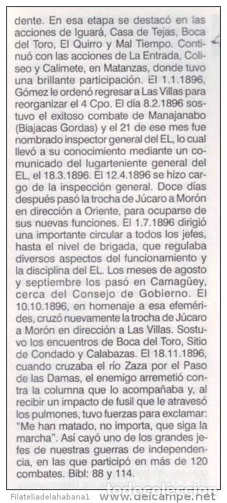 Manuscritos antiguos: *BE58 CUBA INDEPENDENCE WAR MAYOR GENERAL. SERAFIN SANCHEZ VALDIVIA - Foto 7