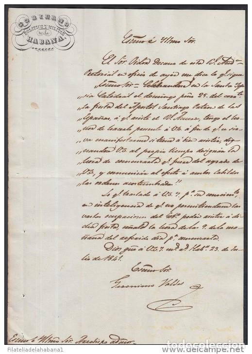 Manuscritos antiguos: *BE413 CUBA SPAIN ESPA&Ntilde;A CAPTAIN GENERAL 1841. GERONIMO VALDES SIGNED DOC - Foto 2