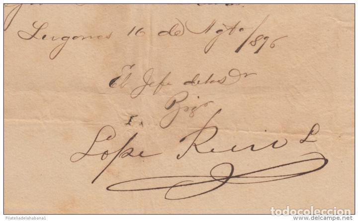 Manuscritos antiguos: *BE435 CUBA INDEPENDENCE WAR GENERAL DE DIVISION LOPE RECIO SIGNED DOC 1896 - Foto 3