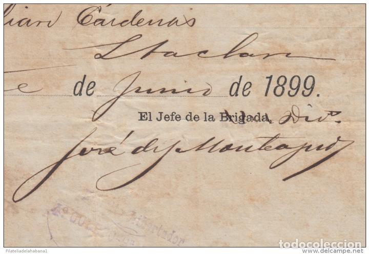 Manuscritos antiguos: *BE436 CUBA INDEPENDENCE WAR GENERAL DE DIVISION JOSE MONTEAGUDO SIGNED 1896 - Foto 3