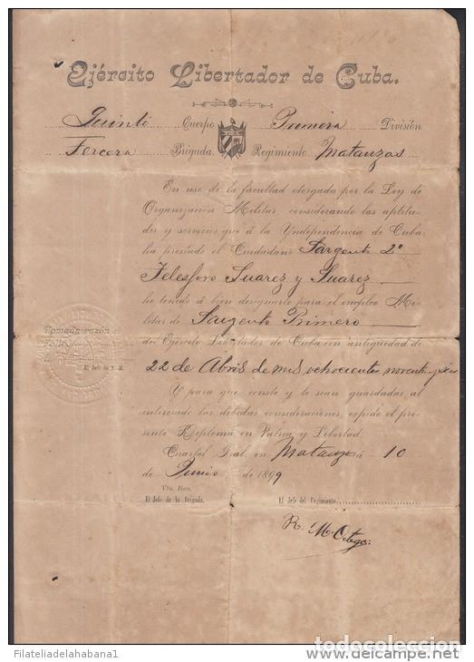 Manuscritos antiguos: *BE441 CUBA INDEPENDENCE WAR CORONEL RAIMUNDO MATILDE ORTEGA SIGNED DOC 1899 - Foto 2