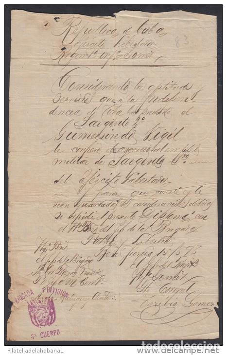 Manuscritos antiguos: *BE456 CUBA INDEPENDENCE WAR TENIENTE CORONEL TORIBIO GOMEZ 1898 - Foto 2