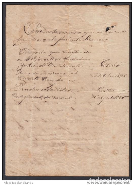 Manuscritos antiguos: *BE457 CUBA INDEPENDENCE WAR GENERAL DE DIVISION JOSE GONZALEZ PLANAS 1899 - Foto 2