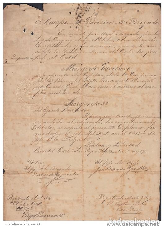 Manuscritos antiguos: *BE469 CUBA INDEPENDENCE WAR GENERAL DE BRIGADA BERNARDO CAMACHO SIGNED 1898 - Foto 1
