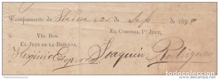 Manuscritos antiguos: E3055 CUBA INDEPENDENCE WAR 1898 SIGNED DOC GENERAL HIGINIO ESQUERRA. - Foto 1
