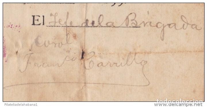 Manuscritos antiguos: E3056 CUBA INDEPENDENCE WAR 1898 SIGNED DOC MAYOR GENERAL FRANCISCO CARRILLO. - Foto 2