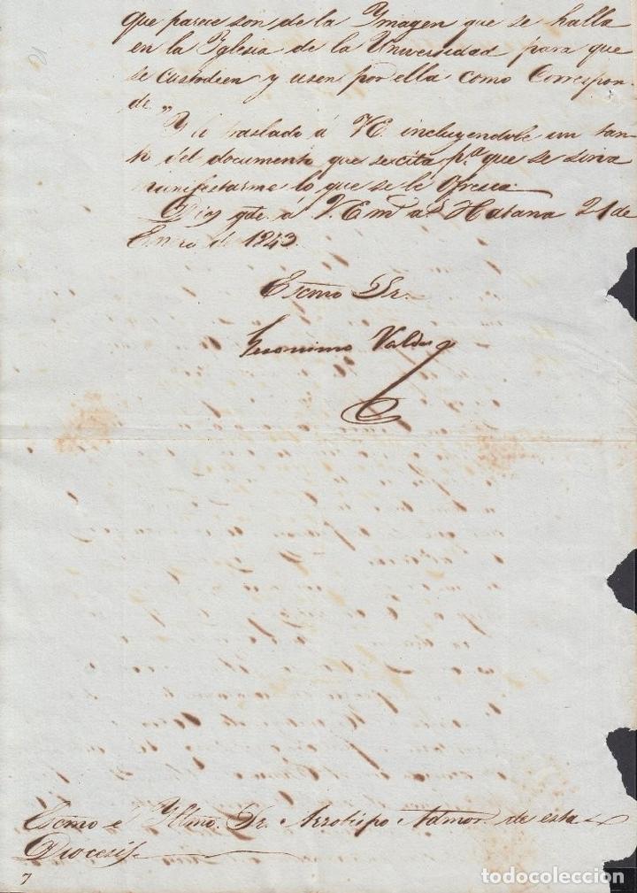 Manuscritos antiguos: BE721 CUBA SPAIN 1843 SIGNED DOC CAPTAIN GENERAL GERONIMO VALDES. - Foto 3