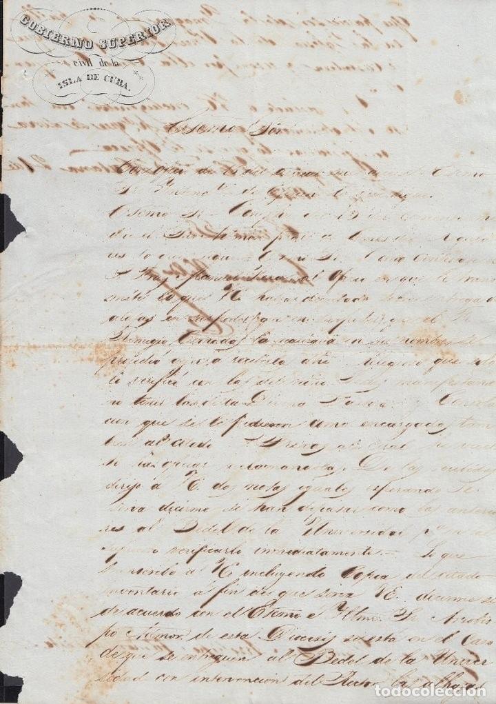Manuscritos antiguos: BE721 CUBA SPAIN 1843 SIGNED DOC CAPTAIN GENERAL GERONIMO VALDES. - Foto 4