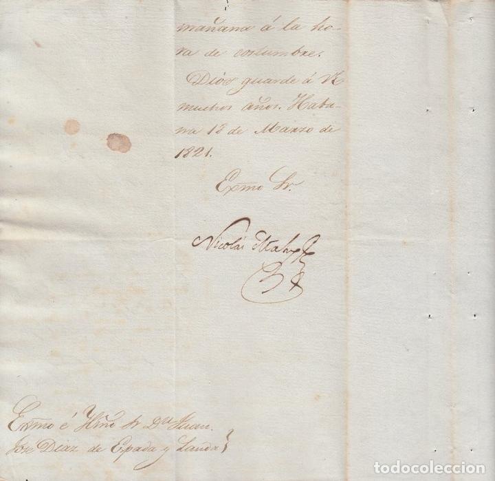 Manuscritos antiguos: BE723 CUBA SPAIN 1821 SIGNED DOC CAPTAIN GENERAL NICOLAS MAHY - Foto 3