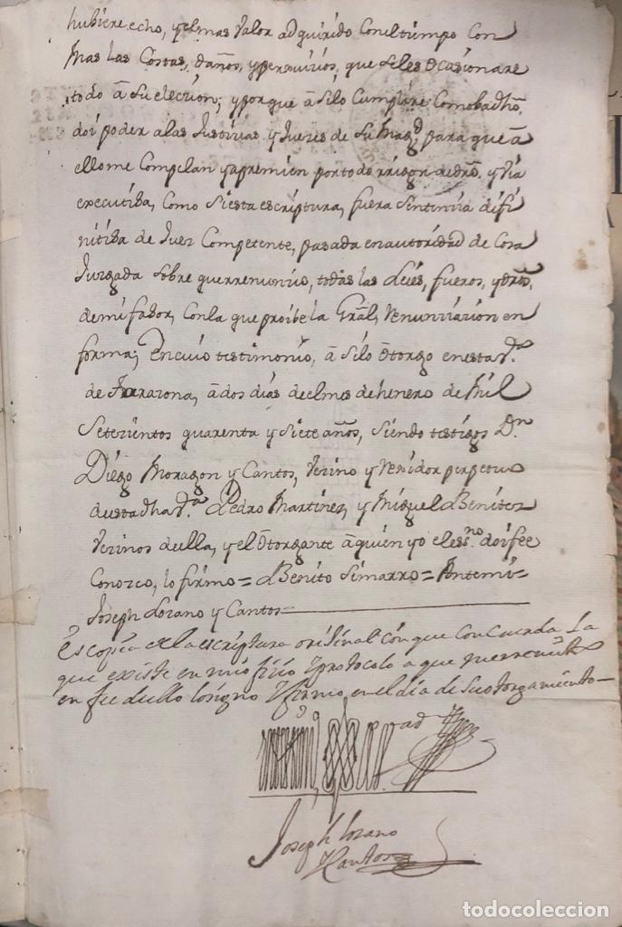 Manuscritos antiguos: TARAZONA, 1747. TESTAMENTO. - Foto 4