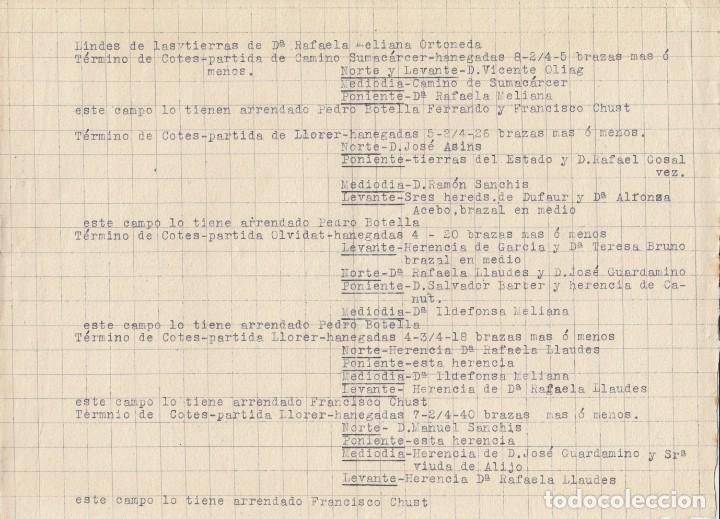 Manuscritos antiguos: 1940 COTES (VALENCIA) TIERRAS ARRENDADAS EN DICHO TERMINO - Foto 1