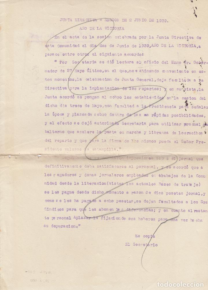 Manuscritos antiguos: 1940 COTES (VALENCIA) TIERRAS ARRENDADAS EN DICHO TERMINO - Foto 3