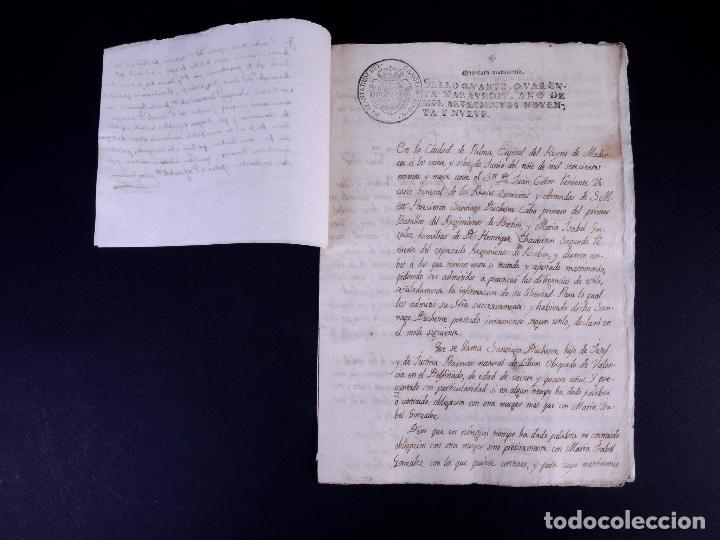 Manuscritos antiguos: CONDE DE CALDAQU&Eacute;S. PALMA DE MALLORCA 1799 - Foto 3