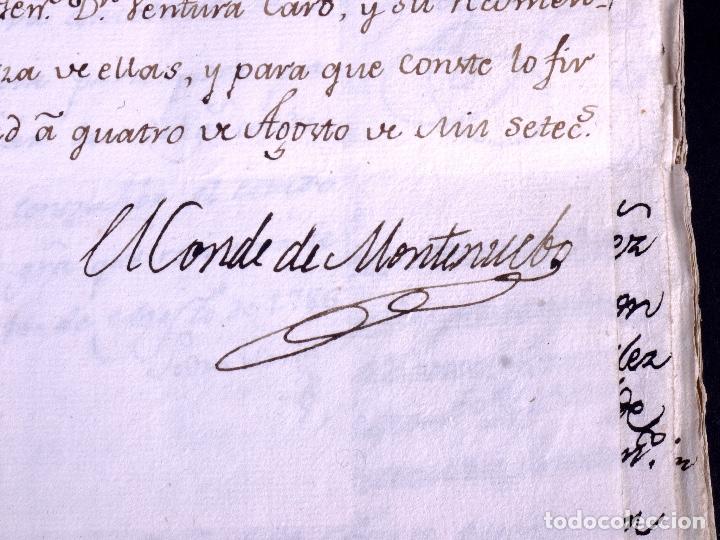 Manuscritos antiguos: CONDE DE MONTENUEBO. MADRID 1786 - Foto 1