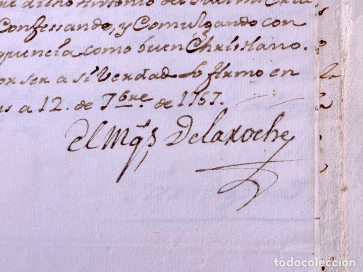 Manuscritos antiguos: MARQU&Eacute;S DELAROCHE. REUS 1767 - Foto 4
