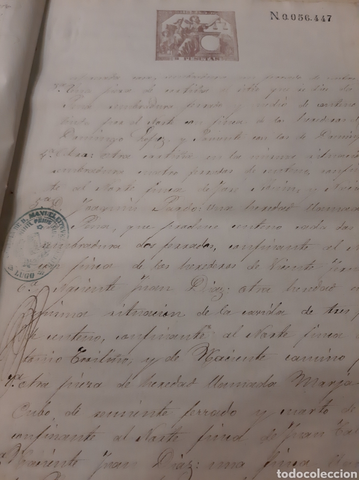 Manuscritos antiguos: 1879 Corgo Lugo venta bienes escritura - Foto 3