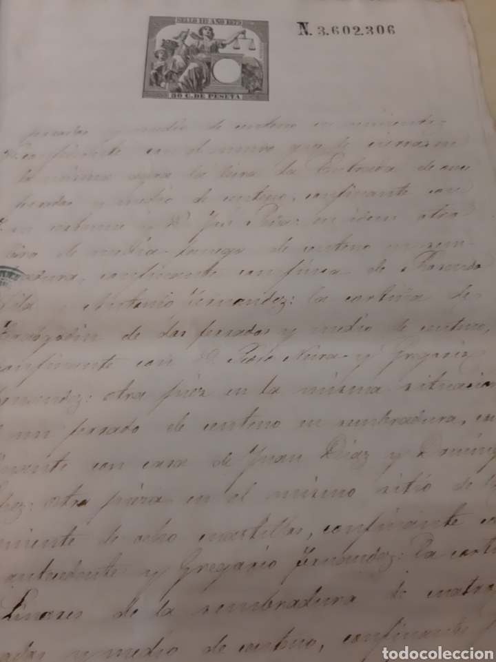 Manuscritos antiguos: 1879 Corgo Lugo venta bienes escritura - Foto 4