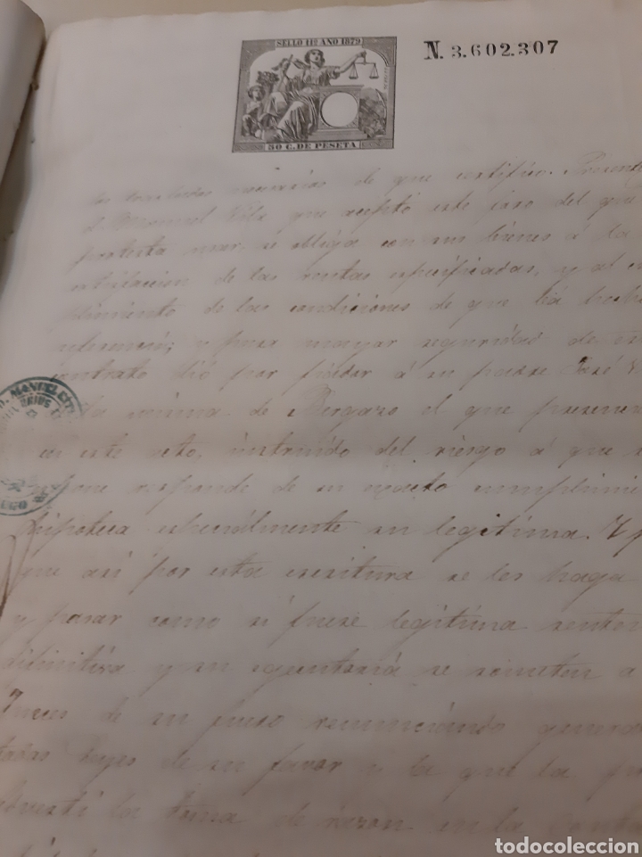 Manuscritos antiguos: 1879 Corgo Lugo venta bienes escritura - Foto 5