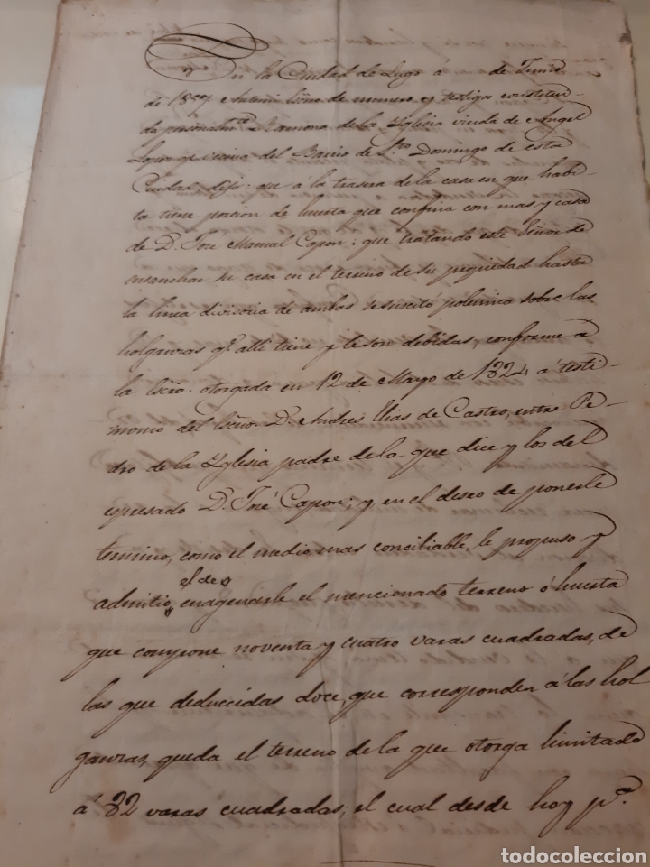 Manuscritos antiguos: Lugo 1859 venta huerta Santo Domingo - Foto 1