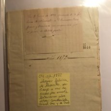Manuscritos antiguos: ANTIGUO DOCUMENTO DE 1872 DE ALQUILER DE FÁBRICA DE NAVARCLES (BARCELONA) COMELLAS, OMS I DE PRAT. Lote 172321519