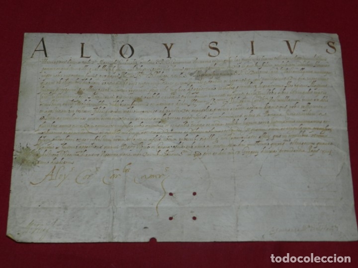 Manoscritti antichi: M) Pergamino certificado de fe de vida Filippo Vastavillano, cardenal ordenado Papa Gregorio XIII