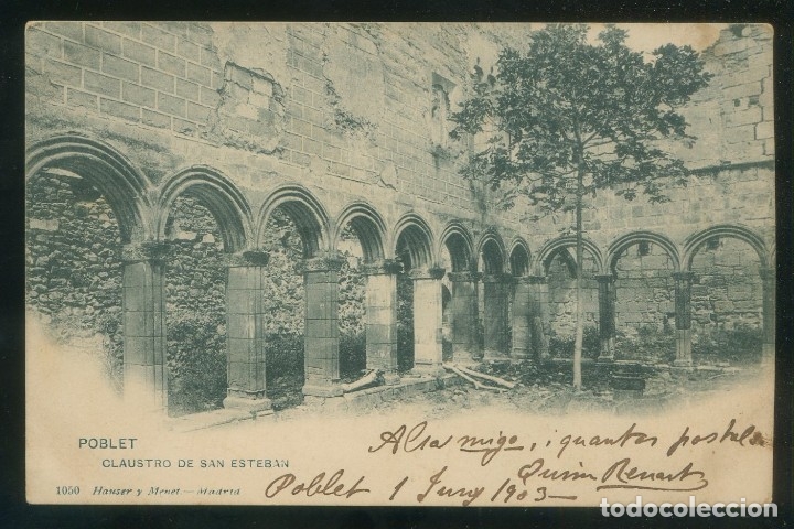 Manuscritos antiguos: Firma *Quim Renart* Circulada 1903, Poblet-Barcelona. - Foto 1