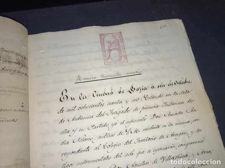Manuscritos antiguos: 1866. VENTA JUDICIAL EN BORJA. 2 DOCUMENTOS. JUAN DE ELORRIAGA. - Foto 4