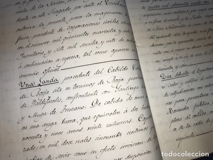 Manuscritos antiguos: 1866. VENTA JUDICIAL EN BORJA. 2 DOCUMENTOS. JUAN DE ELORRIAGA. - Foto 6