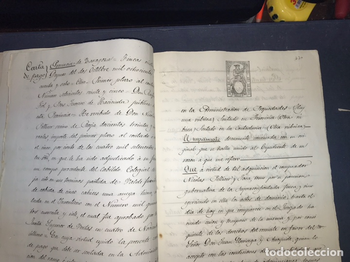 Manuscritos antiguos: 1866. VENTA JUDICIAL EN BORJA. 2 DOCUMENTOS. JUAN DE ELORRIAGA. - Foto 7
