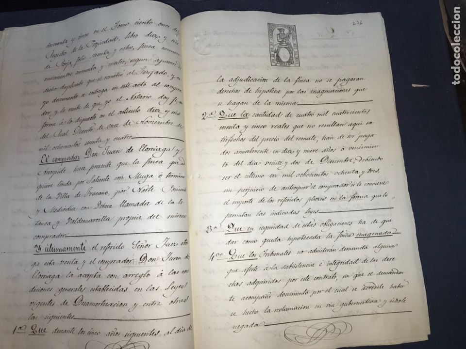 Manuscritos antiguos: 1866. VENTA JUDICIAL EN BORJA. 2 DOCUMENTOS. JUAN DE ELORRIAGA. - Foto 8