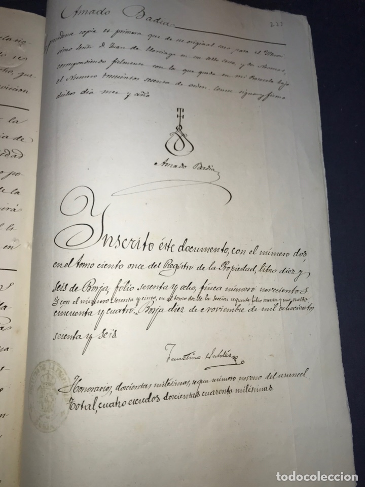 Manuscritos antiguos: 1866. VENTA JUDICIAL EN BORJA. 2 DOCUMENTOS. JUAN DE ELORRIAGA. - Foto 9