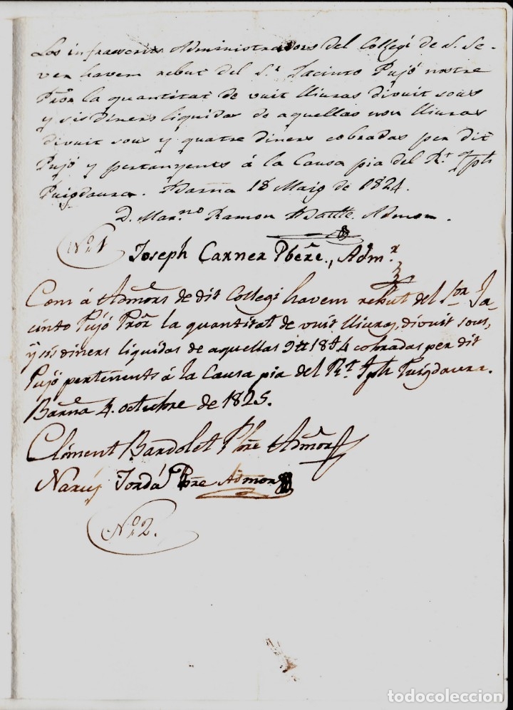 Manuscritos antiguos: manuscrito barcelona a&ntilde;o 1825 - Foto 1
