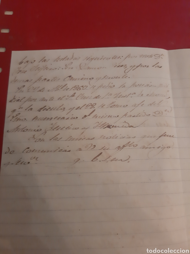 Manuscritos antiguos: 1879 Figueras Solicitud documentos - Foto 2