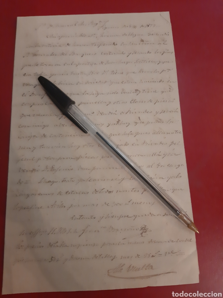 Manuscritos antiguos: 1877 Figueras documento - Foto 1
