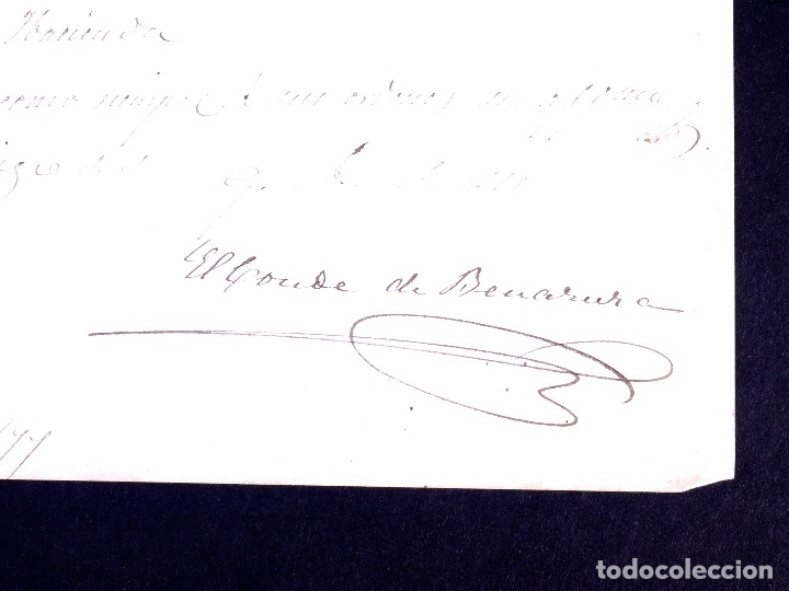 Manuscritos antiguos: CONDE DE BENAZUZA. MADRID 1877 - Foto 2