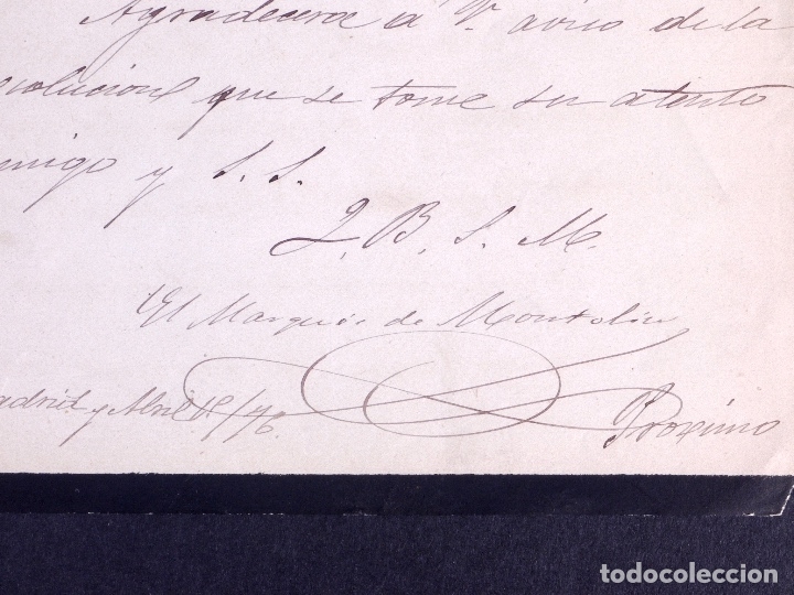 Manuscritos antiguos: MARQU&Eacute;S DE MONTOLIU. MADRID 1876 - Foto 1