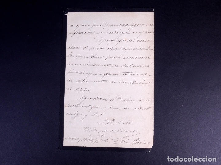 Manuscritos antiguos: MARQU&Eacute;S DE MONTOLIU. MADRID 1876 - Foto 3