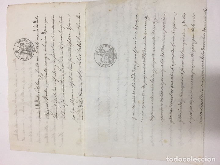 Manuscritos antiguos: PAPEL SELLADO DE 1844, 1854 Y1860 - Foto 2