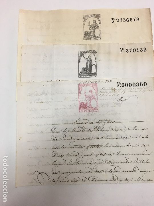 Manuscritos antiguos: 3 DOCUMENTOS DE 1872, 1873 Y 1873 - Foto 1