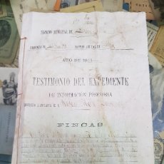 Manuscritos antiguos: TESTIMONIO DE EXPEDIENTE INFORMACION POSESORIA PENAGUILA ALCOY ALICANTE 1918. Lote 181140226