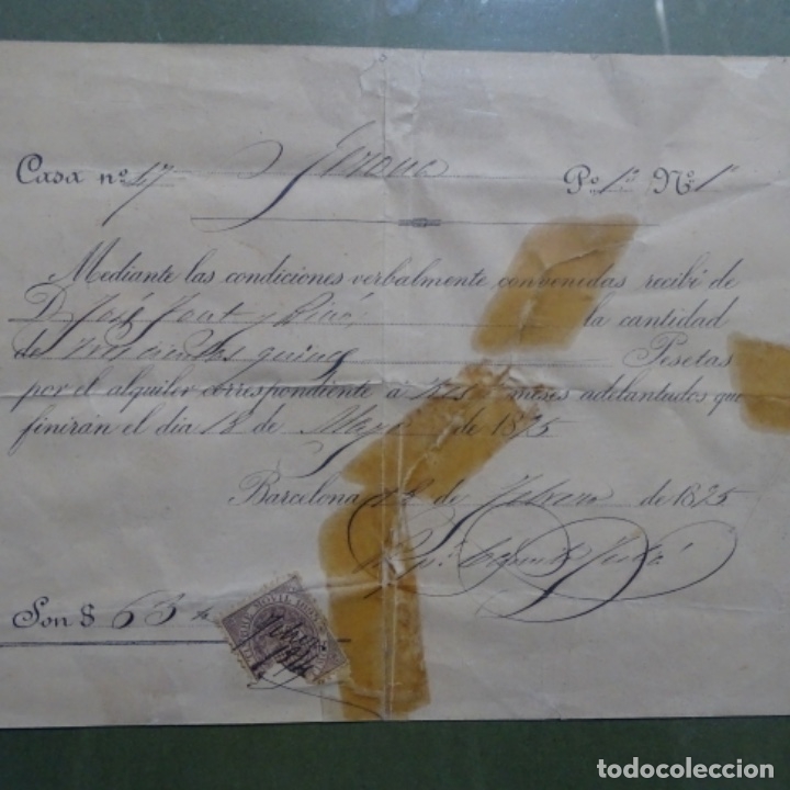 Manuscritos antiguos: Recibo manuscrito de 1895 - Foto 2
