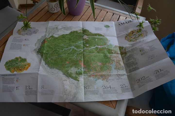 Manuscritos antiguos: MAPA DE LA AMAZONIA.NATIONAL GEOGRAPHIC.MEDIDAS 78 X 50 CMS - Foto 1