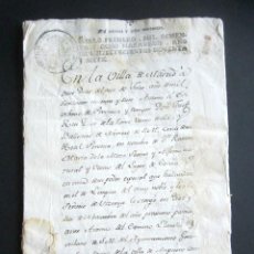 Manuscritos antiguos: AÑO 1797. MADRID. PODER A TUTORES POR REPARTICIÓN DE HERENCIA. 251.580 REALES, ACCIONES Y VALES. 