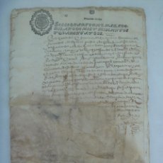 Manuscritos antiguos: DOCUMENTO MANUSCRITO CON SELLO DE DIEZ MARAVEDIES. 1642 , SIGLO XVII. HECHO POLVO. 20 PAGINAS