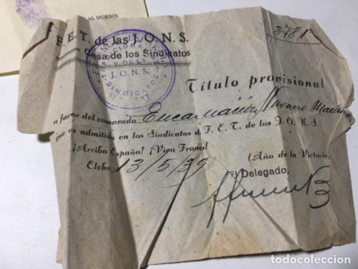Manuscritos antiguos: Documentos originales falange de Elche Original antiguo. R80 - Foto 3