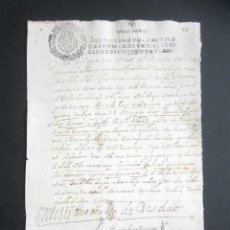 Manuscritos antiguos: AÑO 1698. HUETE, CUENCA. SELLO CUARTO. 10 MARAVEDIS. CARLOS II. PAPEL TIMBRADO. . Lote 186310485