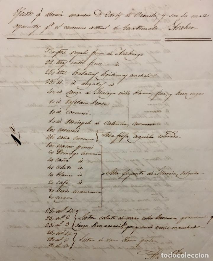Manuscritos antiguos: DOCUMENTO MANUSCRITO DE COMERCIO DE TELAS Y TEJIDOS CON GUATEMALA. 1815-20. - Foto 1