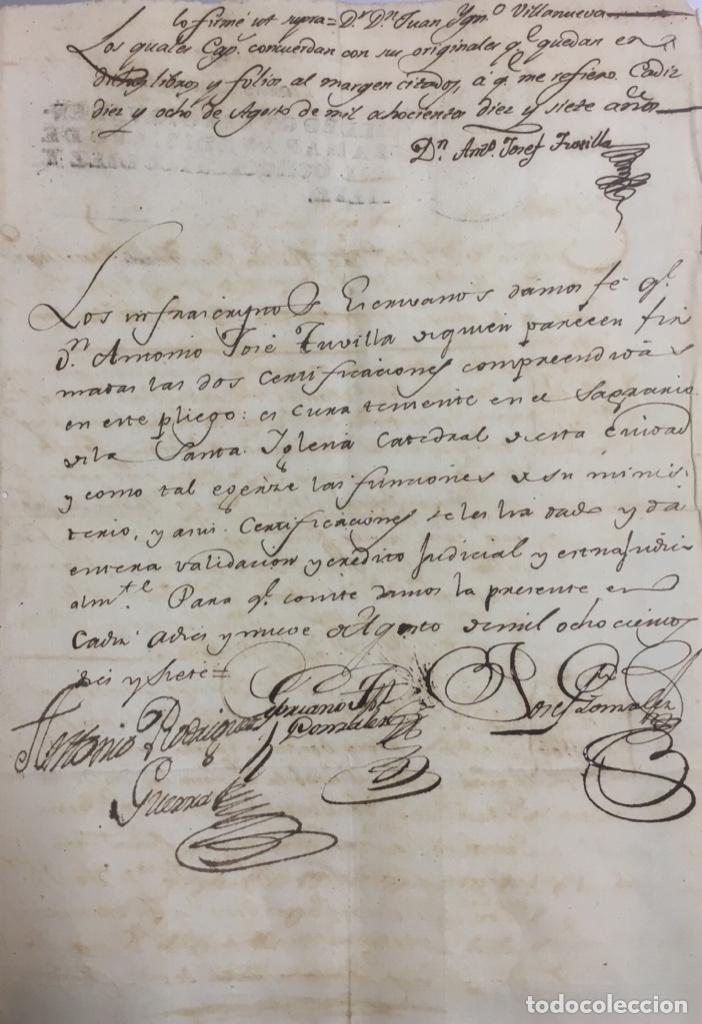 Manuscritos antiguos: DOCUMENTO DE TESTAMENTARIA 1817 - Foto 3